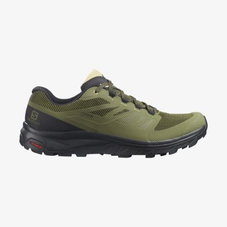 Salomon OUTLINE WIDE GORE-TEX Mens Hiking Shoes Olive UK RWXK